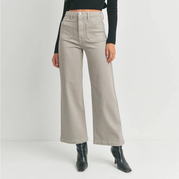 Just Black Denim- Moonstone - Patch Pocket Wide Leg