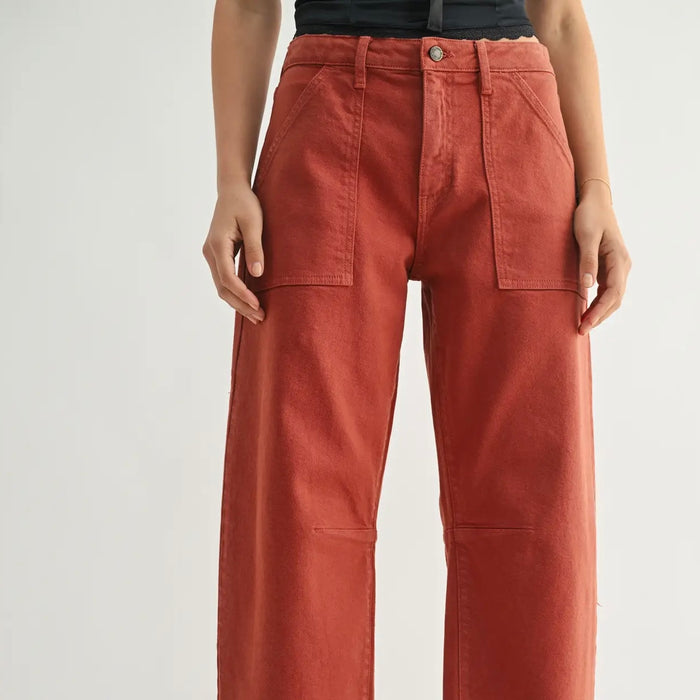 Just Black Denim- Dk Mauve - Utility Seamed Barre