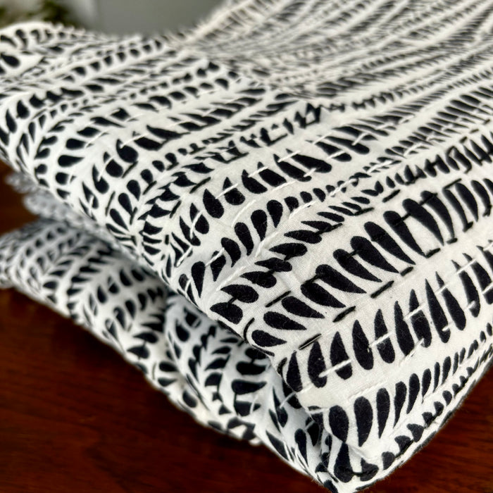 Kantha Quilt- Black & White