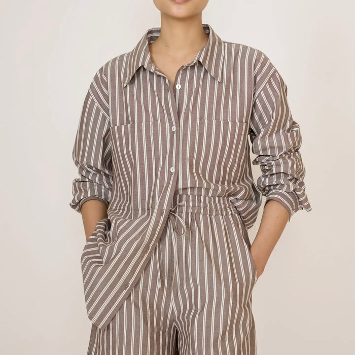 Laude The Label- Everything Shirt - Acorn Stripe