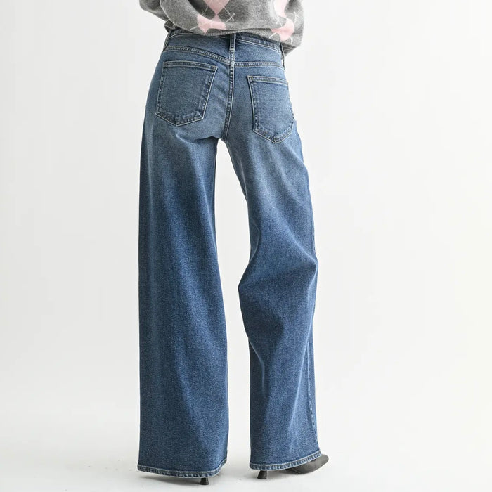 Just Black Denim- Ultra Wide Leg Dark Wash