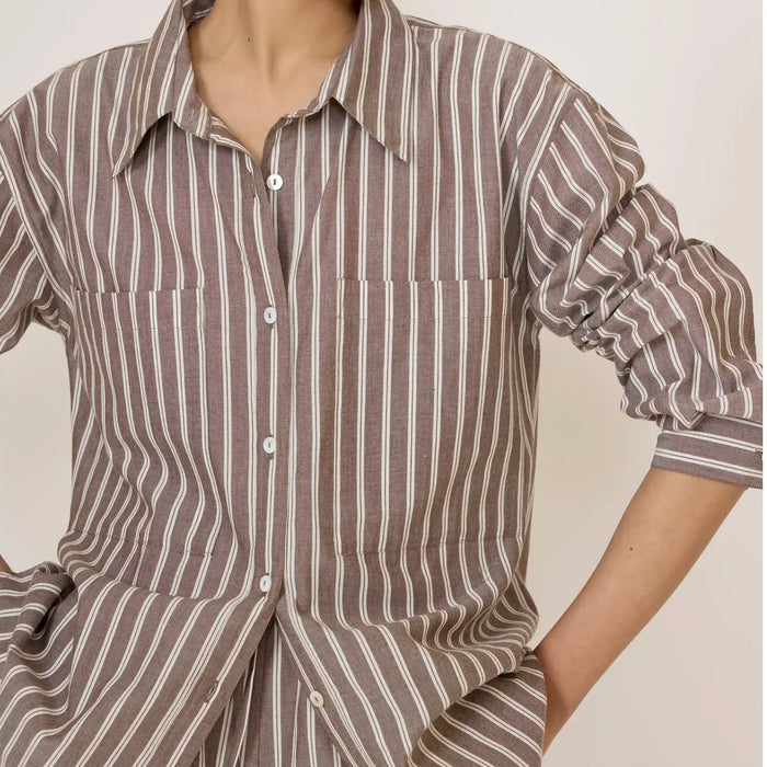 Laude The Label- Everything Shirt - Acorn Stripe
