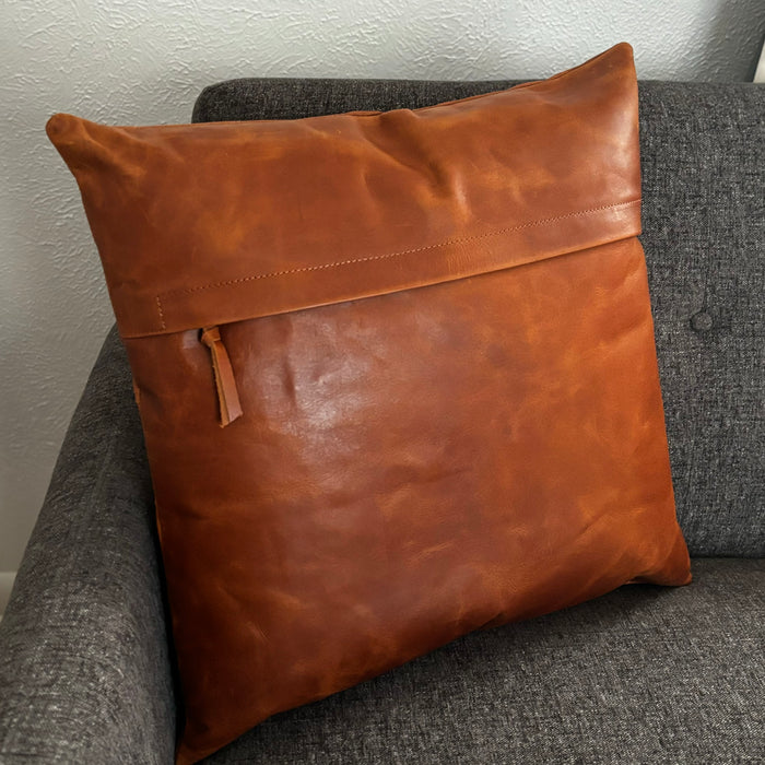 Patchwork Leather Pillow Cover