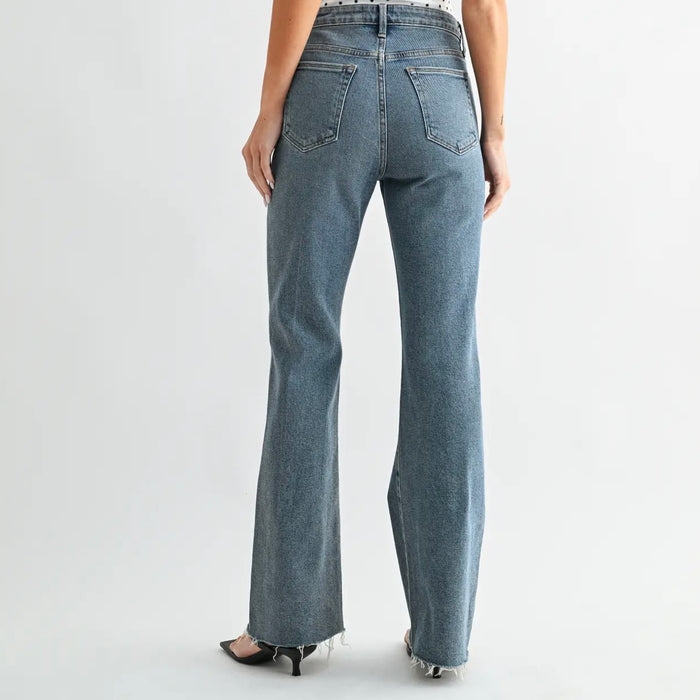 Just Black Denim- Jb Collection Scissor Cut Bootcut - Medium Denim