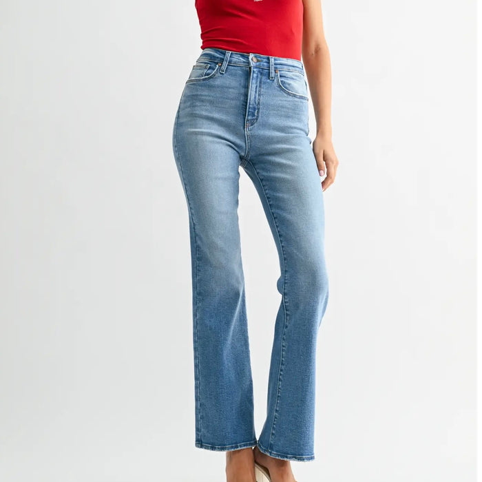 Just Black denim- Vintage Relaxed Skinny Flare - Medium Denim