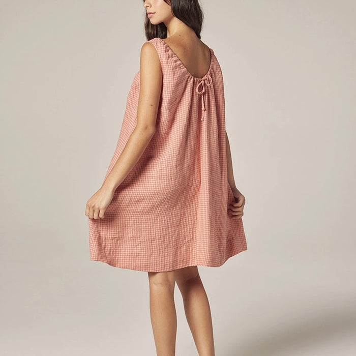Amente- Gingham Linen Dress