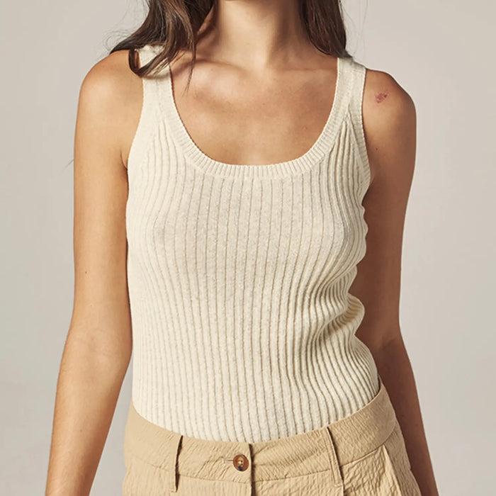 Amente- Cotton Linen Blend Rib Cami