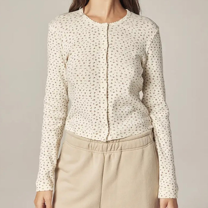 Amente- Romantic Button-Down Short Cardigan