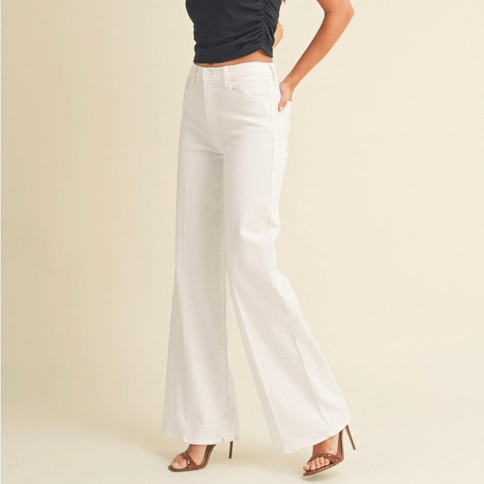 Just Black Denim- White Palazzo Jean