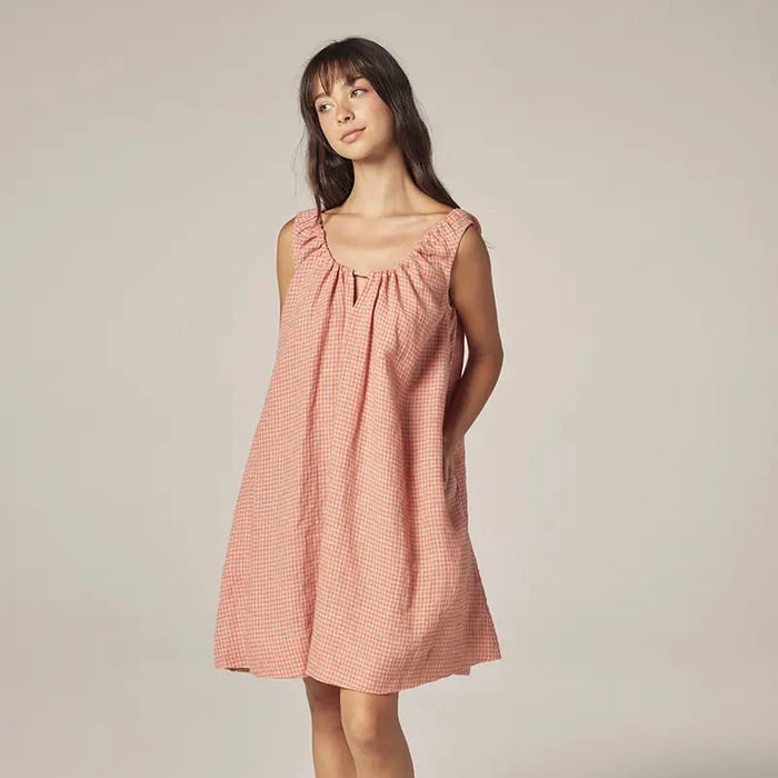 Amente- Gingham Linen Dress