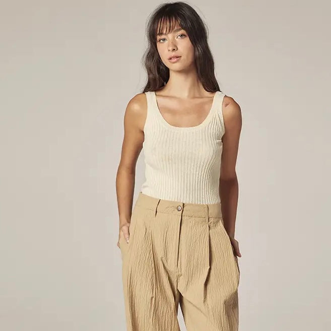 Amente- Cotton Linen Blend Rib Cami