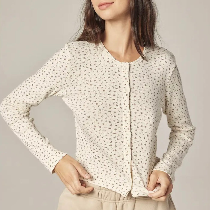 Amente- Romantic Button-Down Short Cardigan