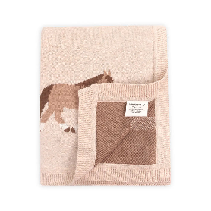 Viverano Organics-Pony Snuggles - Organic Cotton Jacquard Knit Baby Blanket