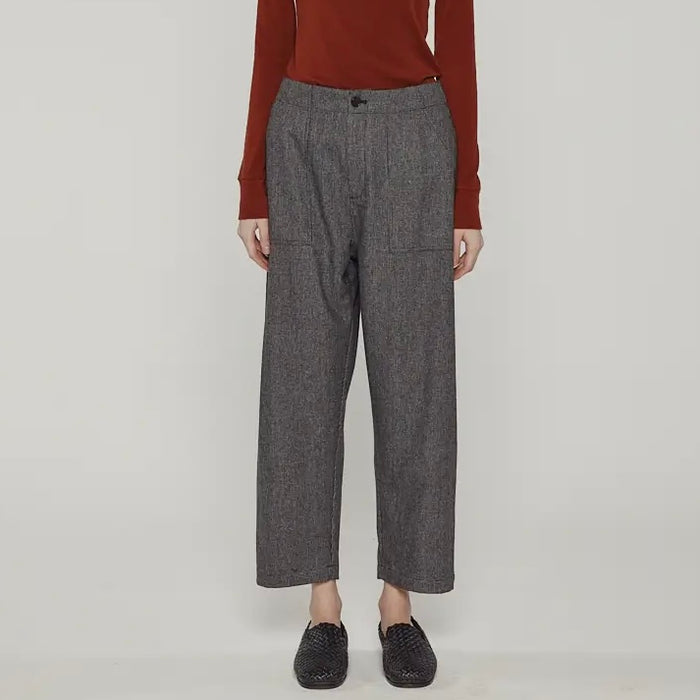 A Mente- Wool Blend Herringbone Pants