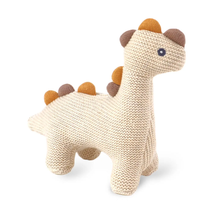 Viverano Organics- Dino Knit Stuffed Animal Soft Baby Toy (Organic Cotton)