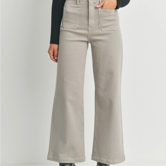 Just Black Denim- Moonstone - Patch Pocket Wide Leg