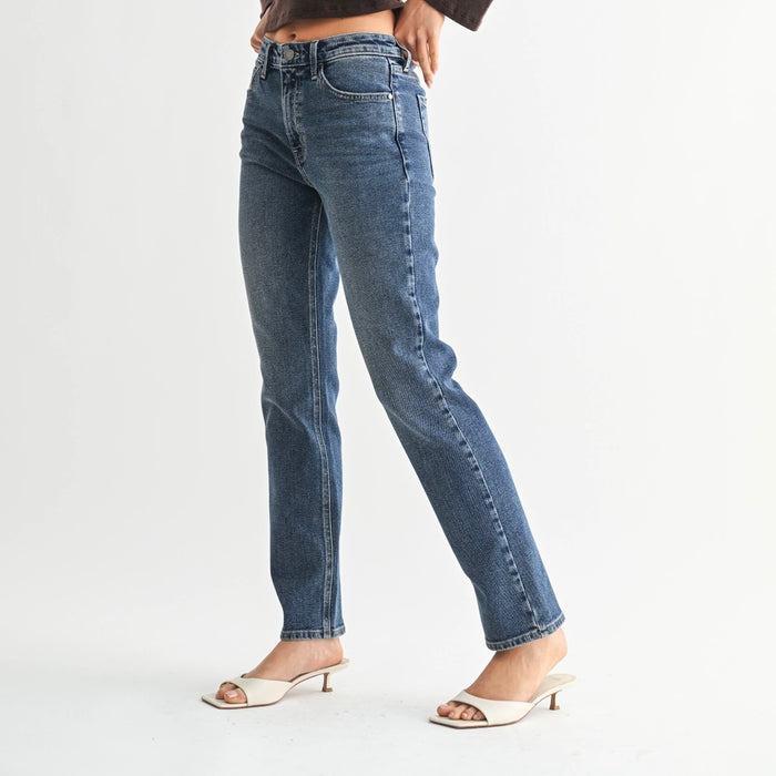 Just Black Denim- High Rise Pencil Jean - Dark Denim