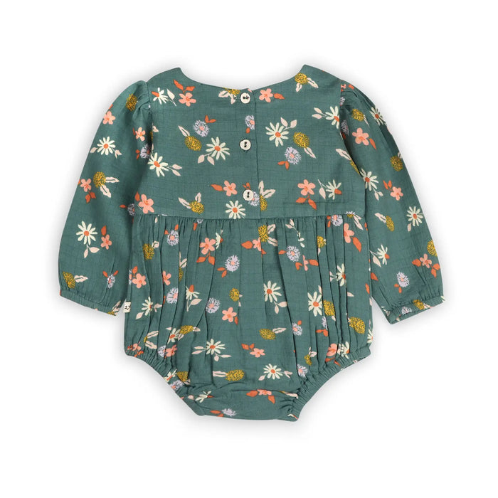 Viverano Organics-Bora Floral Baby Romper & Headband Set (Organic Muslin)