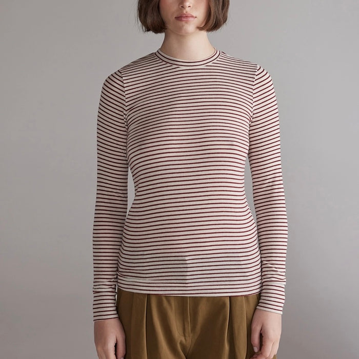 Amente- Wool Blend Stripe Knit Top