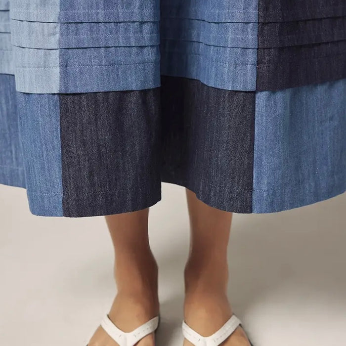 Amente- Contrast Midi Skirt