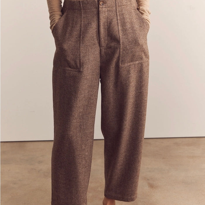 A Mente- Wool Blend Baby Herringbone Pants