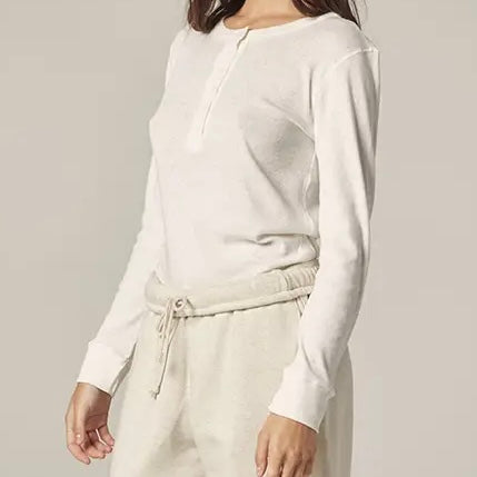 Amente- Long Sleeve Cotton Henry Top