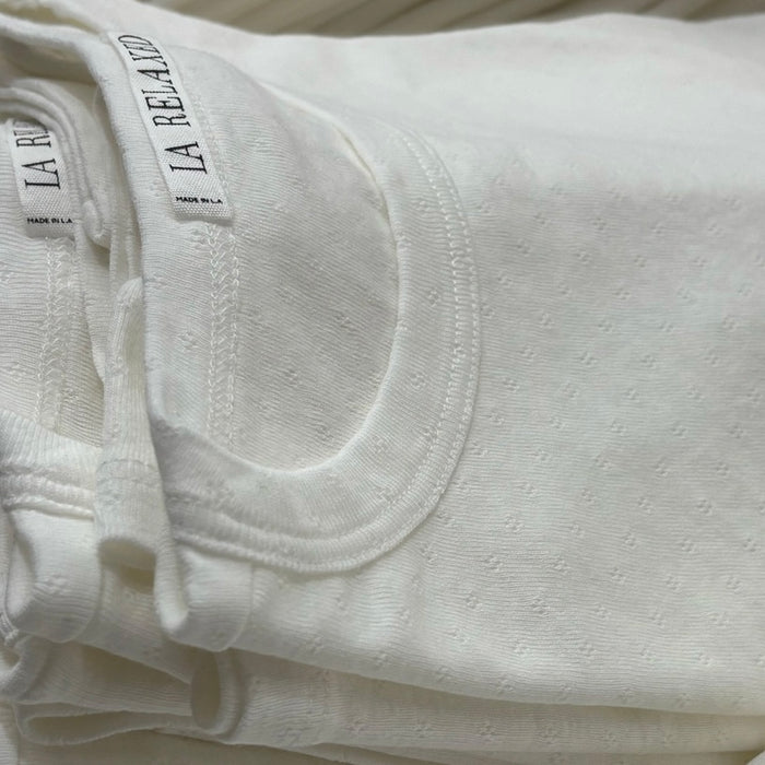 LA Relaxed- Petit Pointelle Tee Ivory