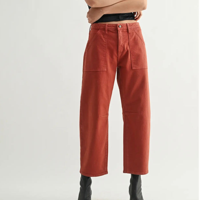 Just Black Denim- Dk Mauve - Utility Seamed Barre