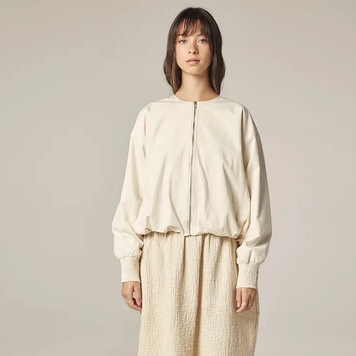 Amente-Smoked Sleeve Zip Up Jacket