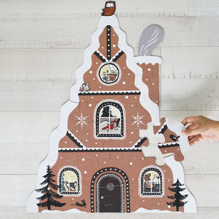 Wee Gallery- Gingerbread House Holiday/Christmas Floor Puzzle