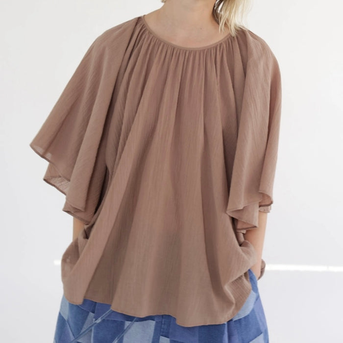 A Mente- Flare Short Sleeve Top