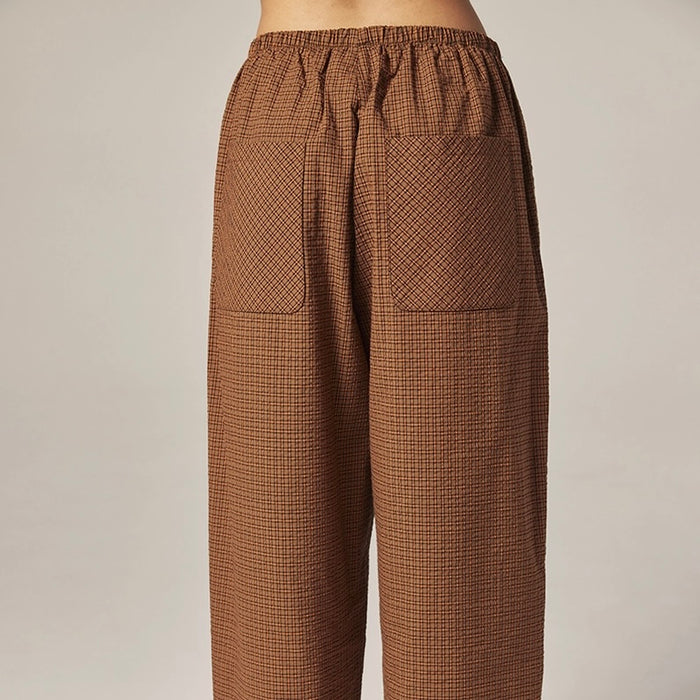 Amente- Plaid Drawstring Pants