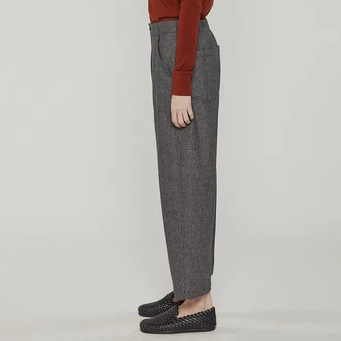 A Mente- Wool Blend Herringbone Pants