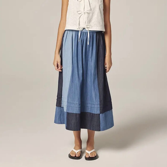 Amente- Contrast Midi Skirt