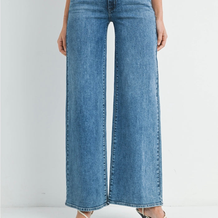 Just Black Denim-Stretchy Wide Leg Dark Wash