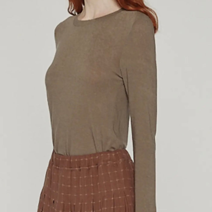 A Mente- Wool Blend Lightweight Knit Top
