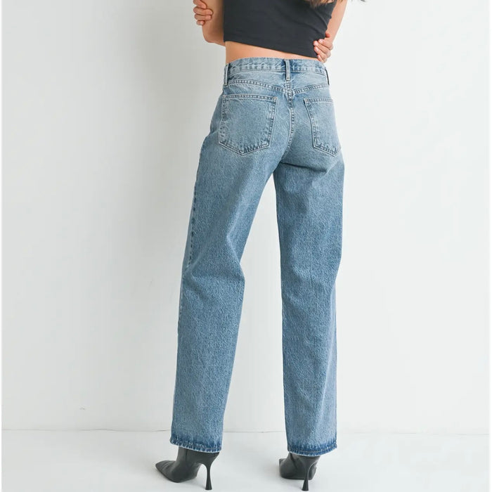 Just Black Denim- Relaxed Straight Medium Wash (extended length)