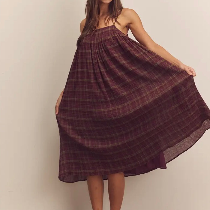 A Mente- Pleated Knee Cami Dress