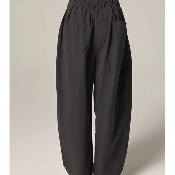 Amente-Back Elestic Pleated Pants