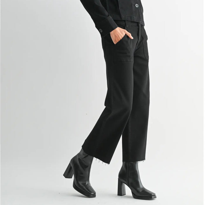 Just Black Denim- Petite Palazzo / Black