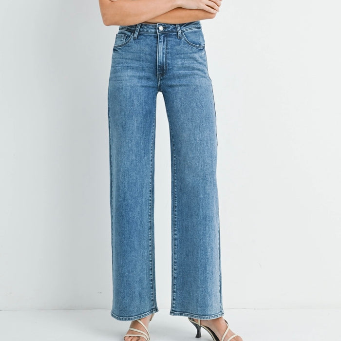 Just Black Denim-Stretchy Wide Leg Dark Wash