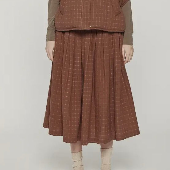 A mente- Pleated Waist Tie Skirt