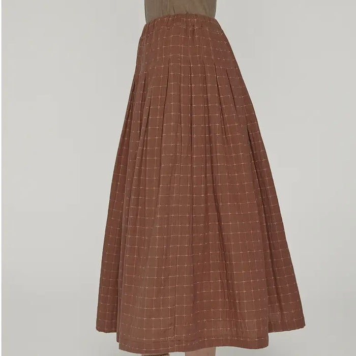 A mente- Pleated Waist Tie Skirt