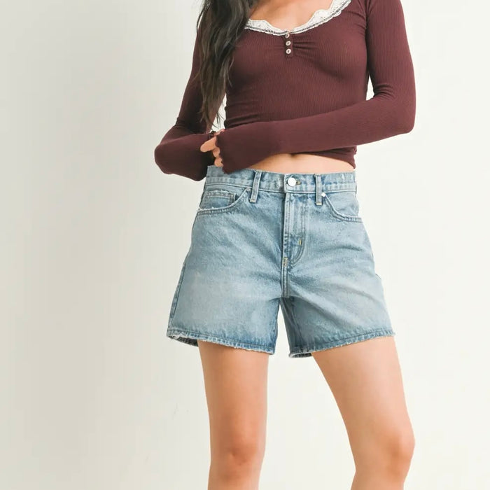 Just Black Denim- Vintage Hr Short light