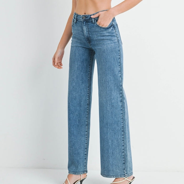 Just Black Denim-Stretchy Wide Leg Dark Wash