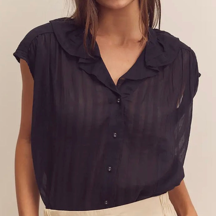 A Mente- Ruffled Collar Blouse