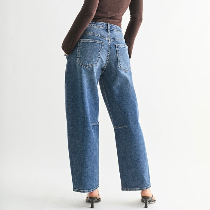 Just Black Denim-Utility Seamed Barrel / Dark Wash