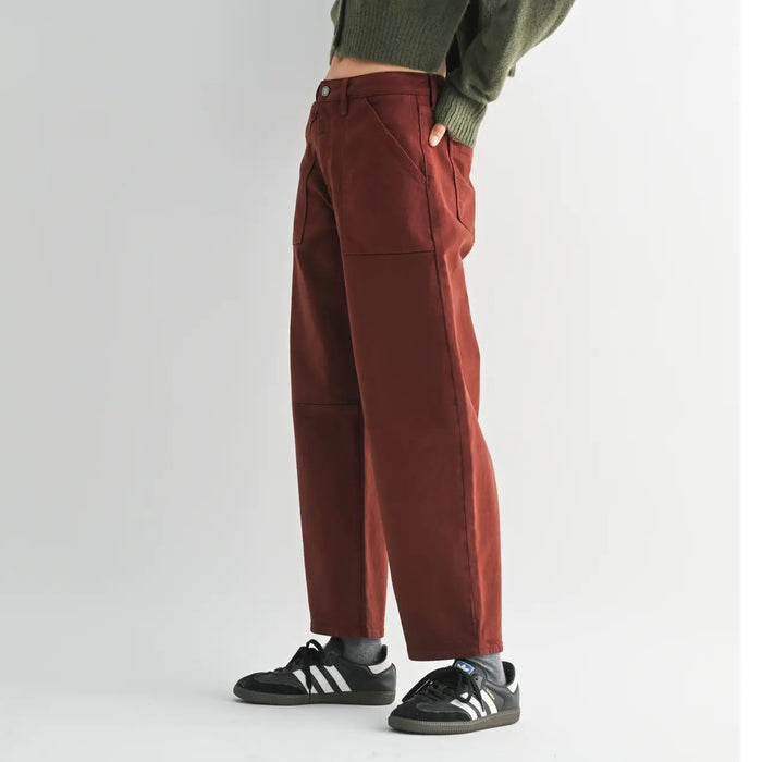 Just Black Denim- Cinnamon - Utility Seamed Barrel