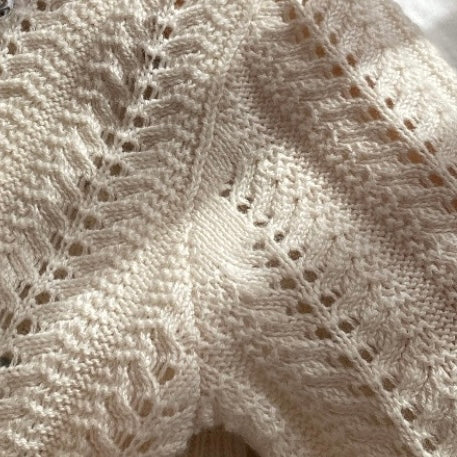 Viverano Organics-Pointelle Knit Baby Bodysuit Romper/Natural