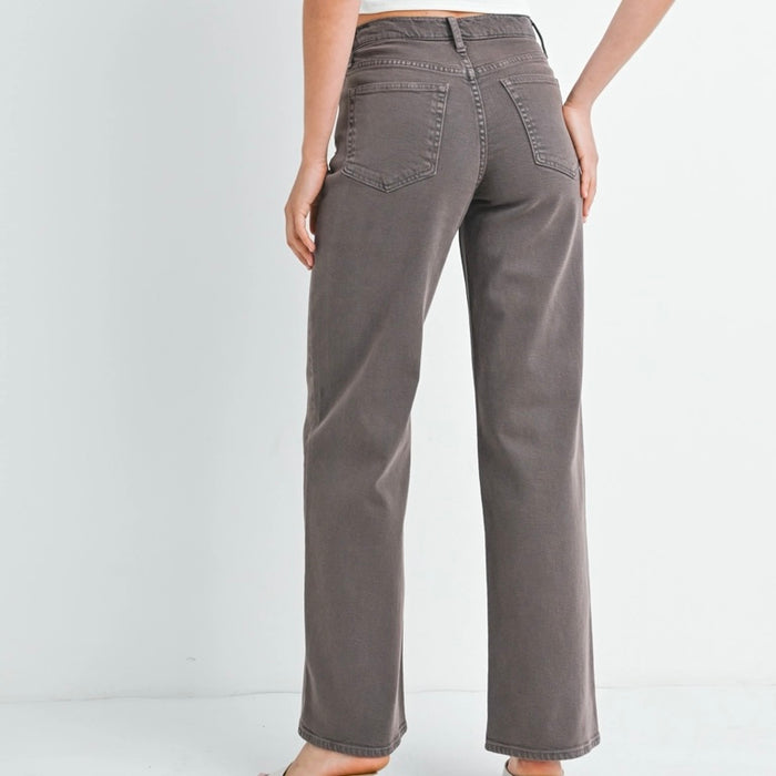 Just black Denim- Vintage Brown - Relaxed Wide Leg (extended length)